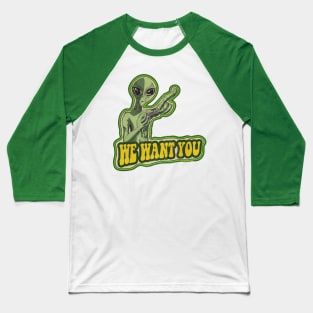 Alien Recruiter (Retro Green) Baseball T-Shirt